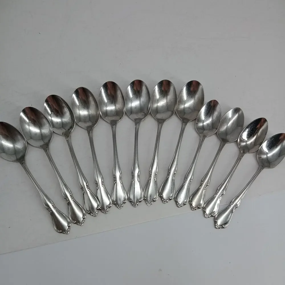 12X Spoons CHATEAU by ONEIDACRAFT DELUXE Stainless 4 Teaspoons 8 Table